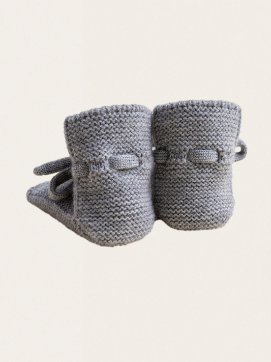 Ciepłe buciki z włoskiej wełny merino grey melange