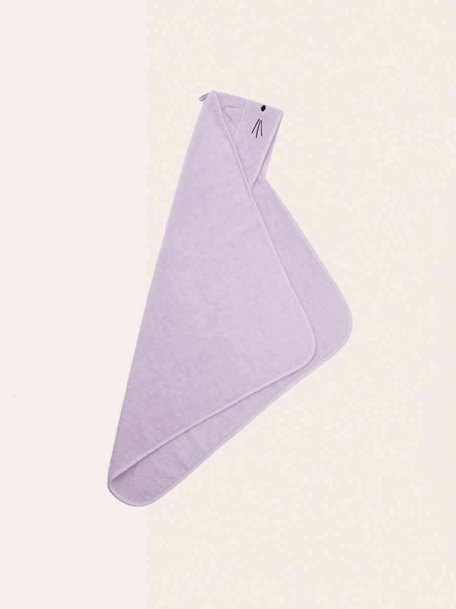 Ręcznik kąpielowy z kapturkiem 70 x 70 cm Cat light lavender