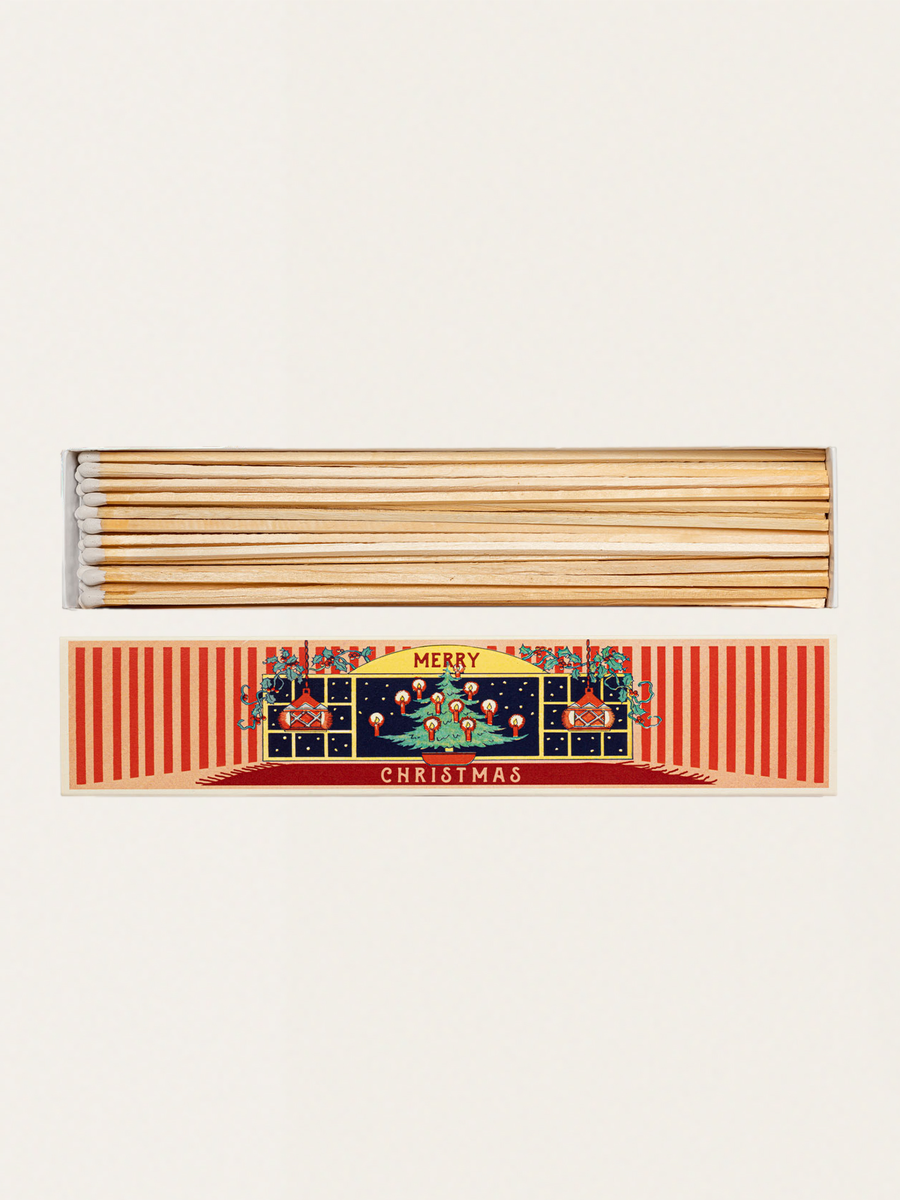 Długie zapałki w eleganckim pudełku vintage - Christmas At Home