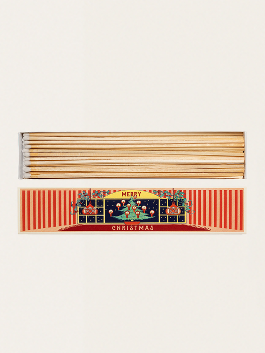 Długie zapałki w eleganckim pudełku vintage - Christmas At Home