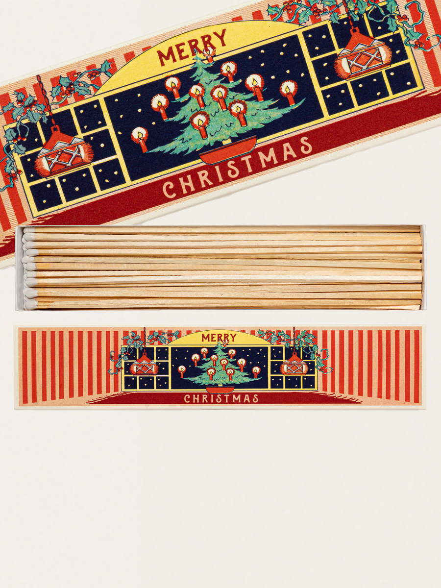 Długie zapałki w eleganckim pudełku vintage - Christmas At Home