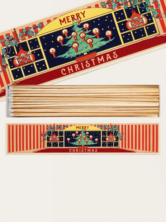 Długie zapałki w eleganckim pudełku vintage - Christmas At Home