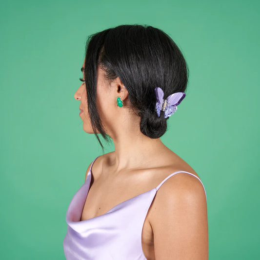 Haarspange mit lila Schmetterling