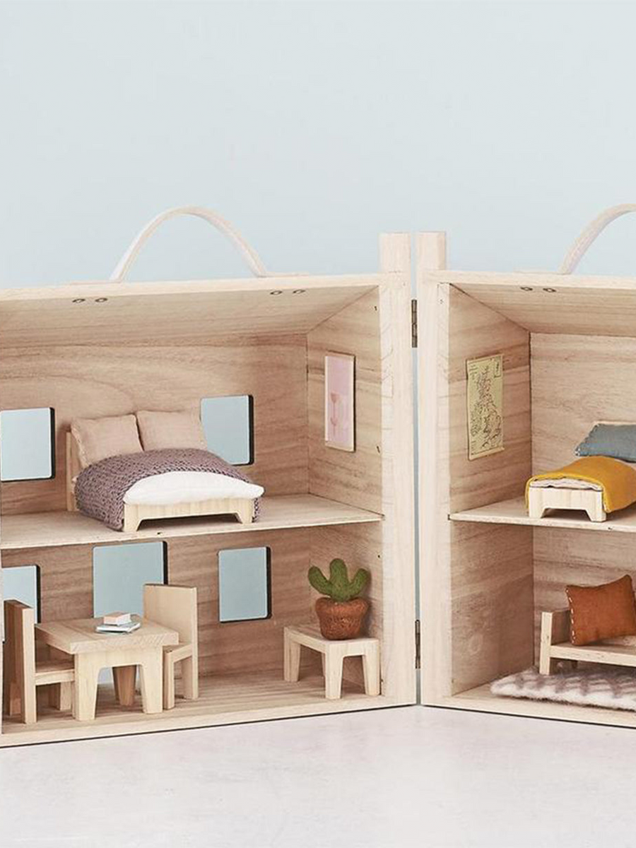 Drewniane mebelki dla lalek Double Bed Set