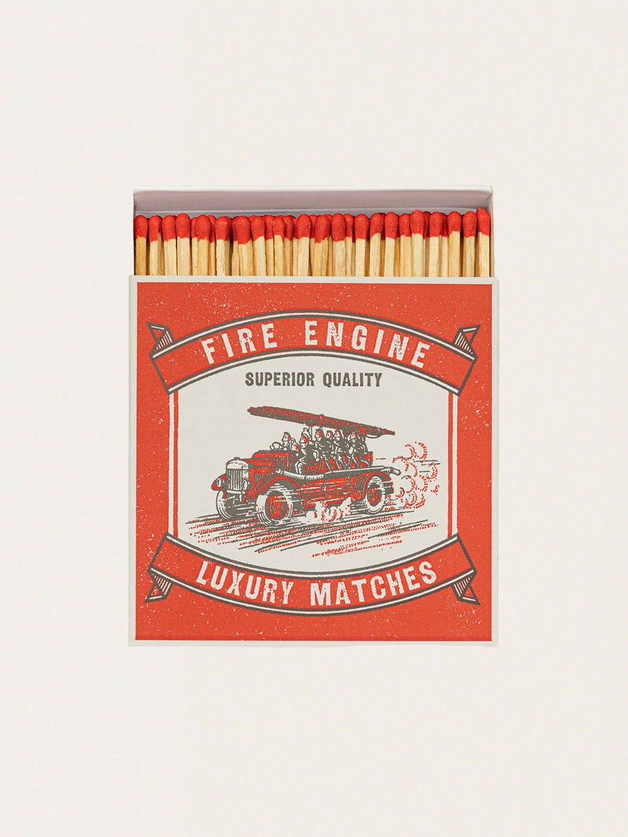 Zapałki w eleganckim pudełku vintage - Fire Engine