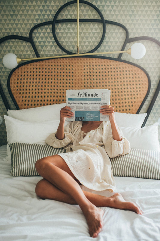 Muślinowa koszula / tunika haftowana z bawełny organicznej Lemon