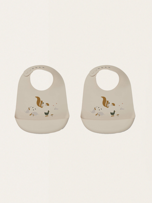 Zestaw dwóch śliniaków Tilda Silicone Bib Friendship multi mix