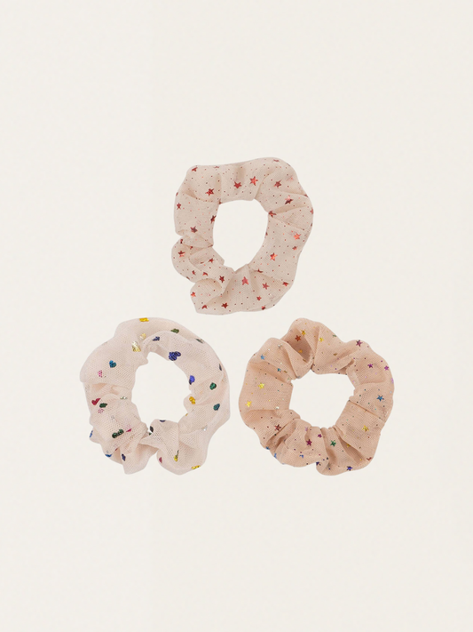 Tiulowe gumki do włosów scrunchies MULTI