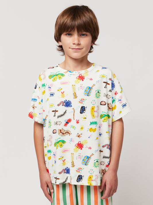 Bawełniany T-shirt Kids Funny Insects all over