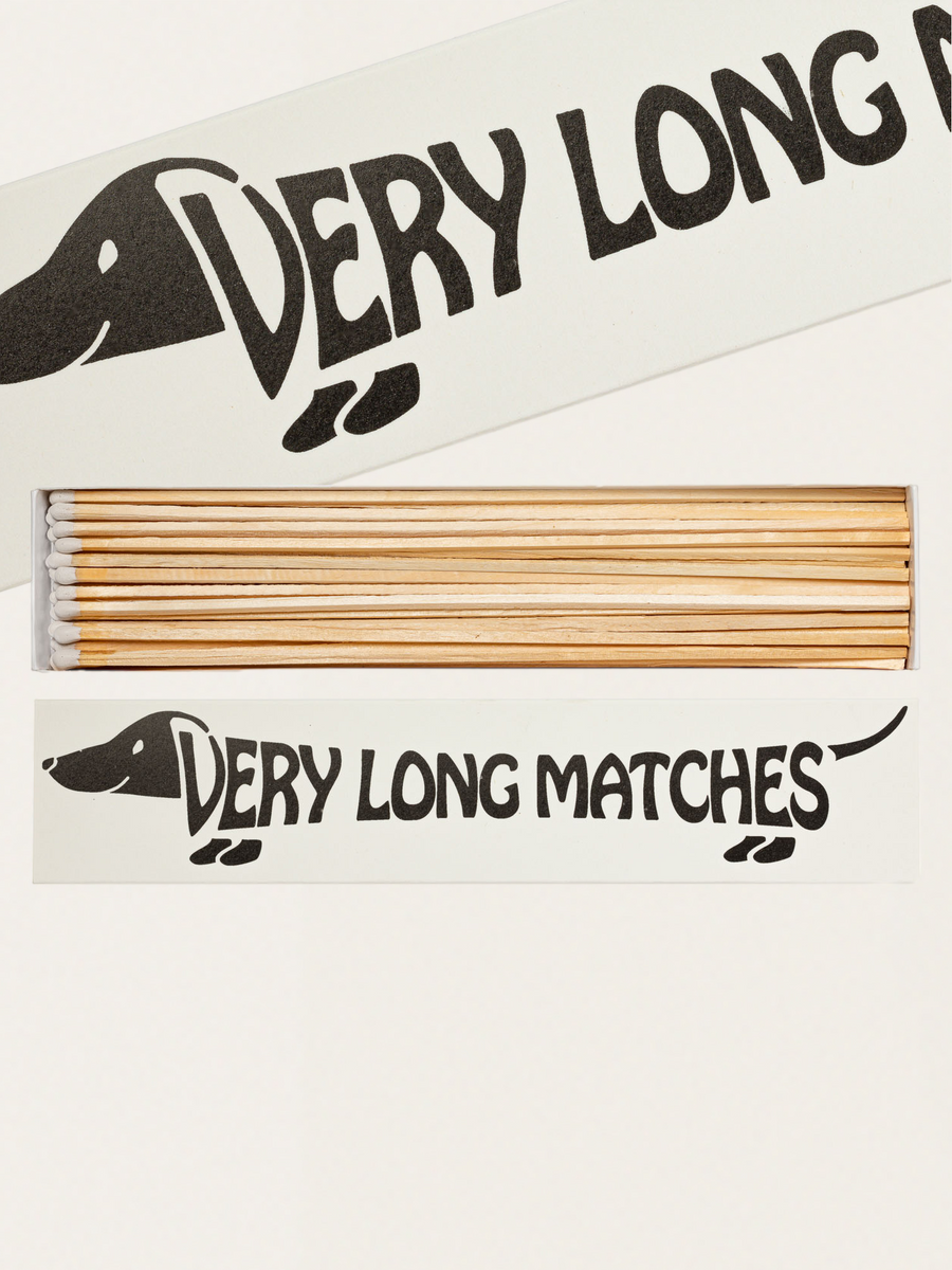 Długie zapałki w eleganckim pudełku vintage Jamnik - Dachshund