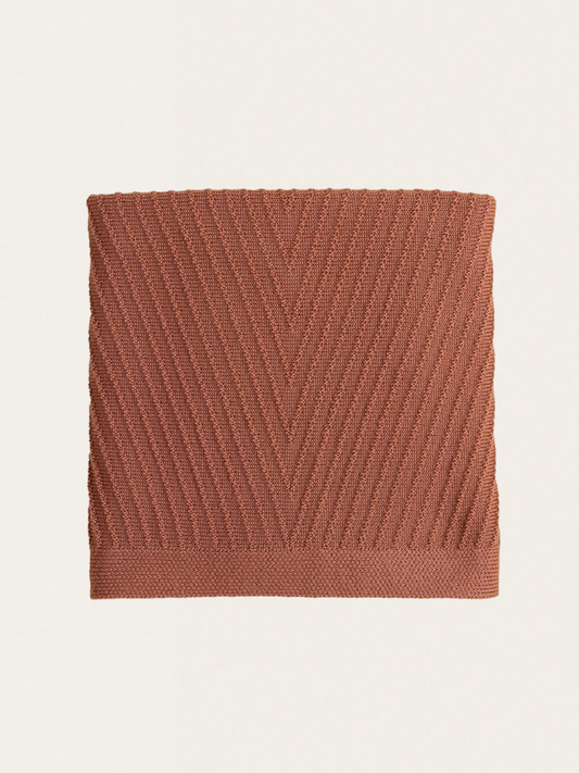 Kocyk z wełny merino Akira terracotta