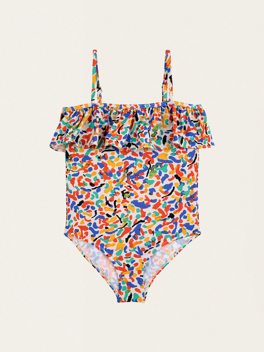 Strój kąpielowy z falbaną Confetti all over