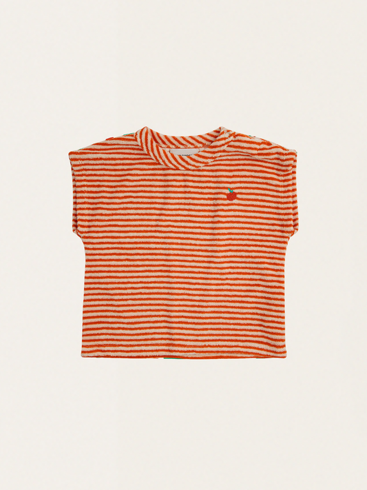 T-shirt z miękkiej frotte Orange Stripes