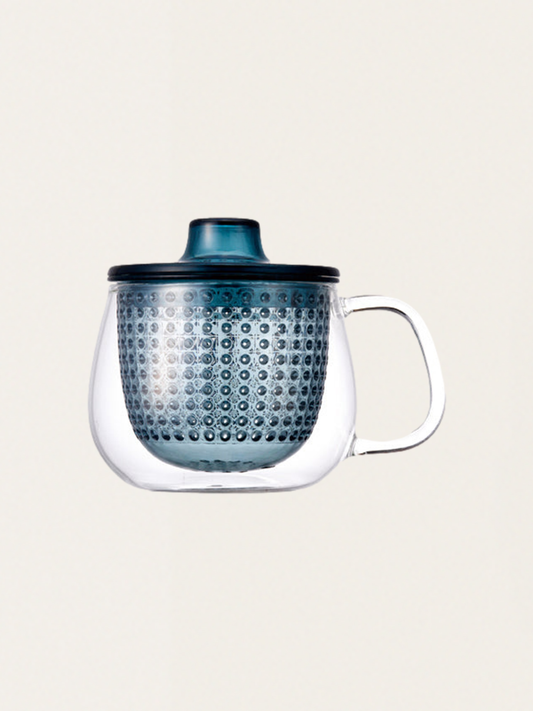 Kubek do herbaty 350ml z granatowym sitkiem