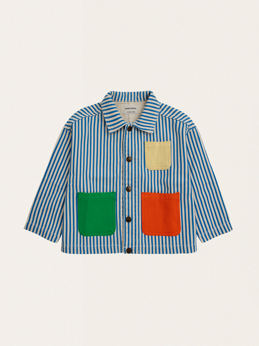 Lekka kurtka jeansowa Kids Striped Color Block