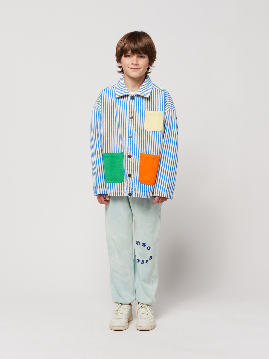 Lekka kurtka jeansowa Kids Striped Color Block