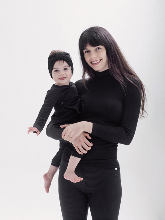 Ciepłe legginsy z wełny merino Black