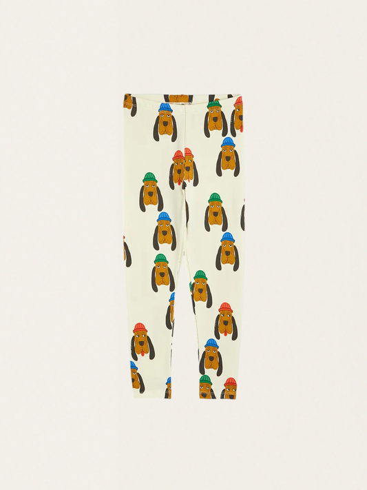 Legginsy z motywem psów Bloodhound Offwhite