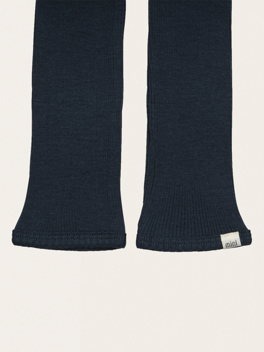 Ciepłe legginsy z wełny merino Navy Teal