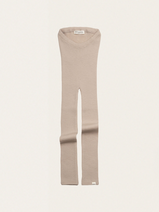 Ciepłe legginsy z wełny merino Sand