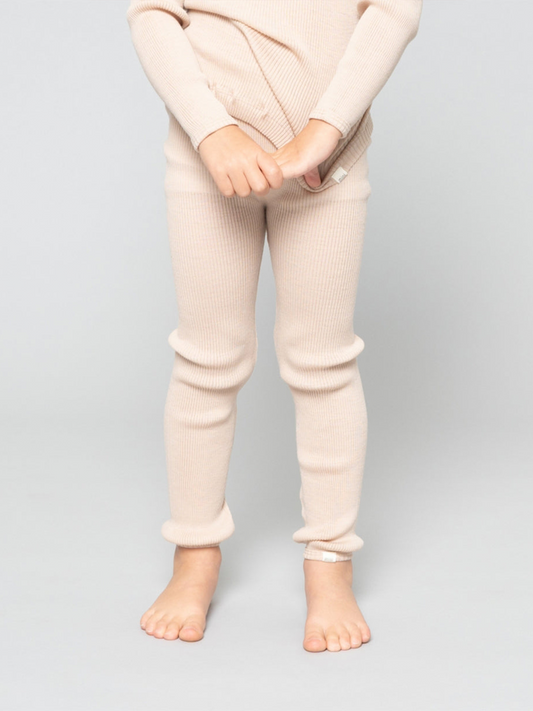 Ciepłe legginsy z wełny merino Sand