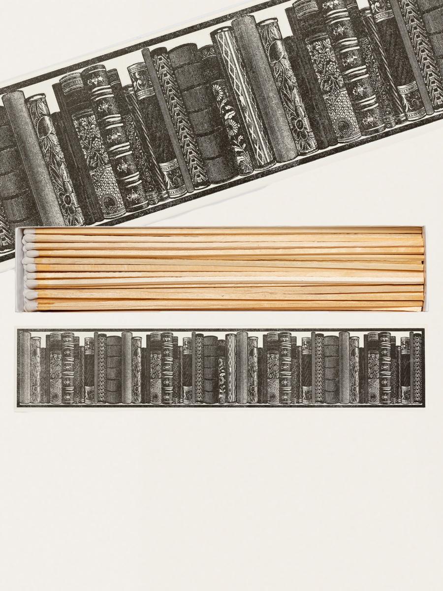 Długie zapałki w eleganckim pudełku vintage - Long Library