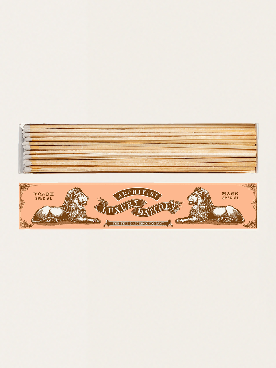 Długie zapałki w eleganckim pudełku vintage - Lions
