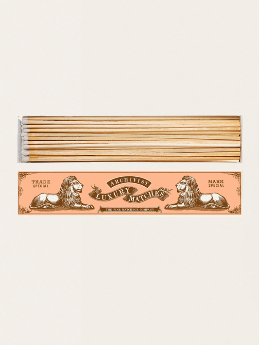 Długie zapałki w eleganckim pudełku vintage - Lions