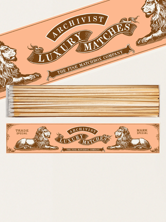 Długie zapałki w eleganckim pudełku vintage - Lions