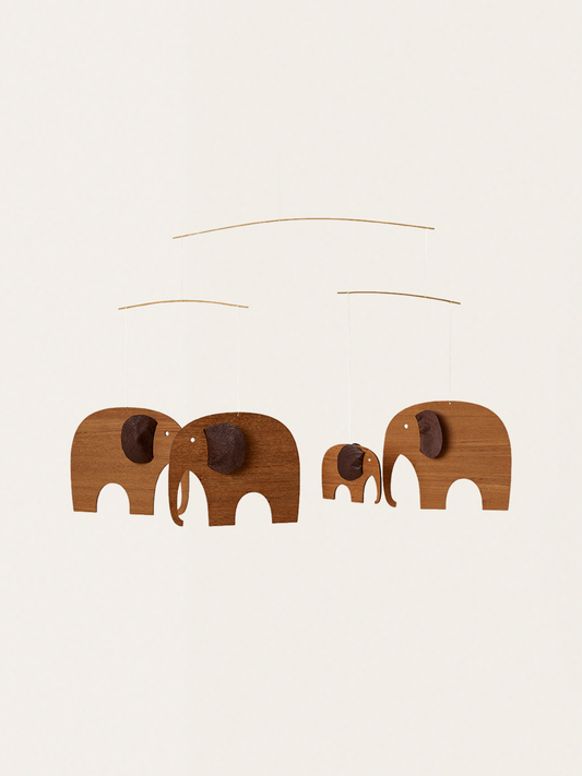 Drewniany mobil Elephants