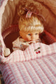 Wózek vintage dla lalek Doll Pram Powder Pink Check