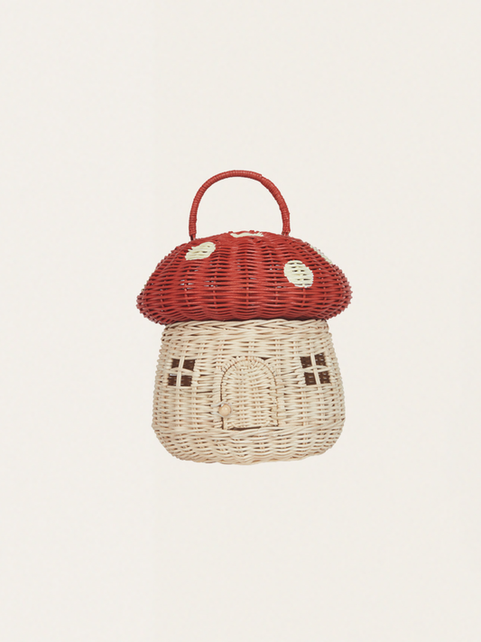 Ręcznie wyplatany koszyk grzybek