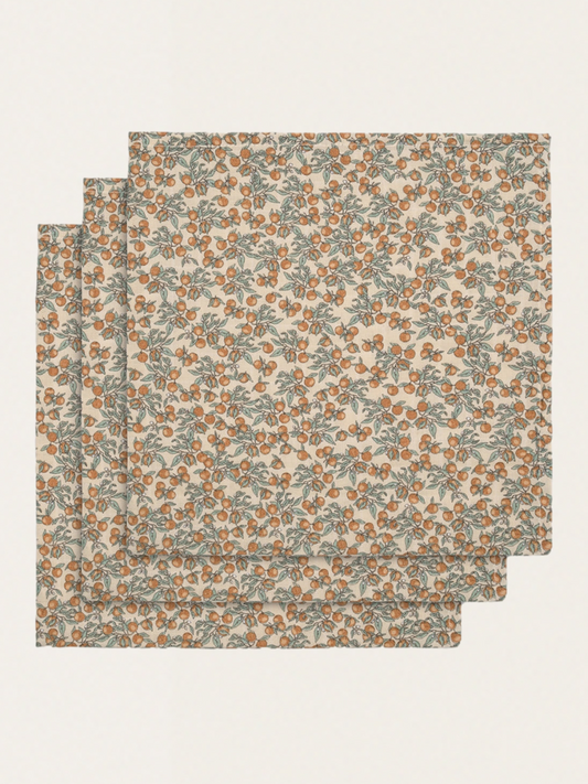 Zestaw trzech pieluszek z organicznego muślinu 65 x 65 cm orangery beige