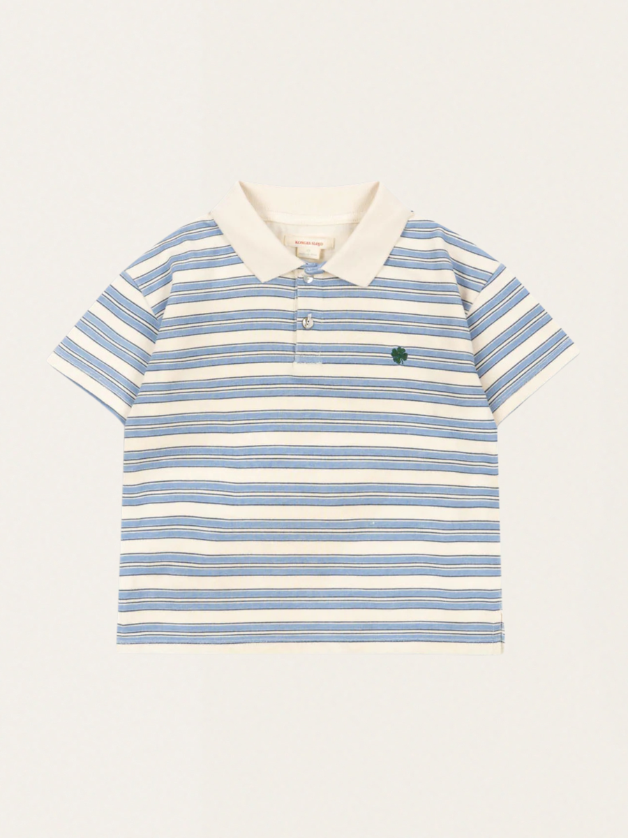 Bawełniana koszulka polo Spotty Stripe Ciel