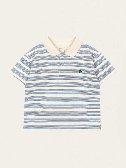 Bawełniana koszulka polo Spotty Stripe Ciel