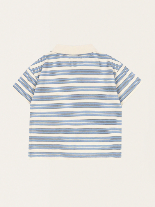 Bawełniana koszulka polo Spotty Stripe Ciel