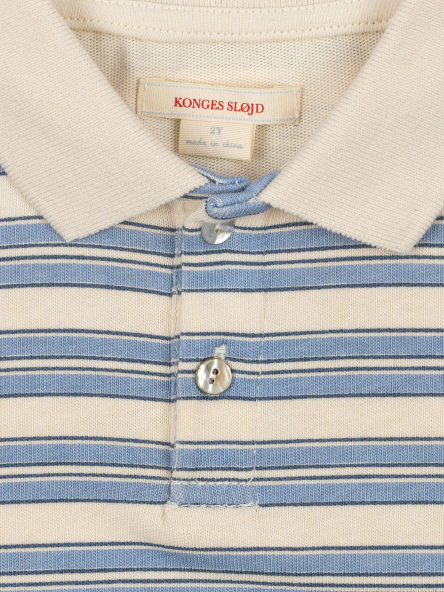 Bawełniana koszulka polo Spotty Stripe Ciel
