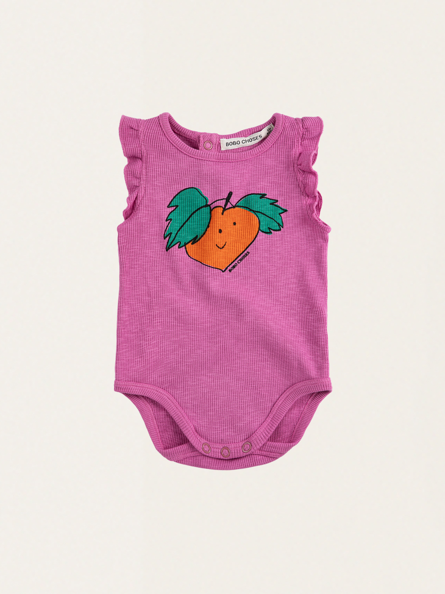 Bawełniane body z krótkim rękawem z falbanką Tangerine