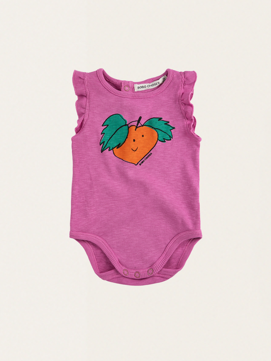 Bawełniane body z krótkim rękawem z falbanką Tangerine