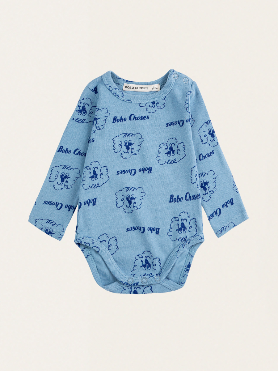 Bawełniane body z długim rękawem Pickles The Dog all over