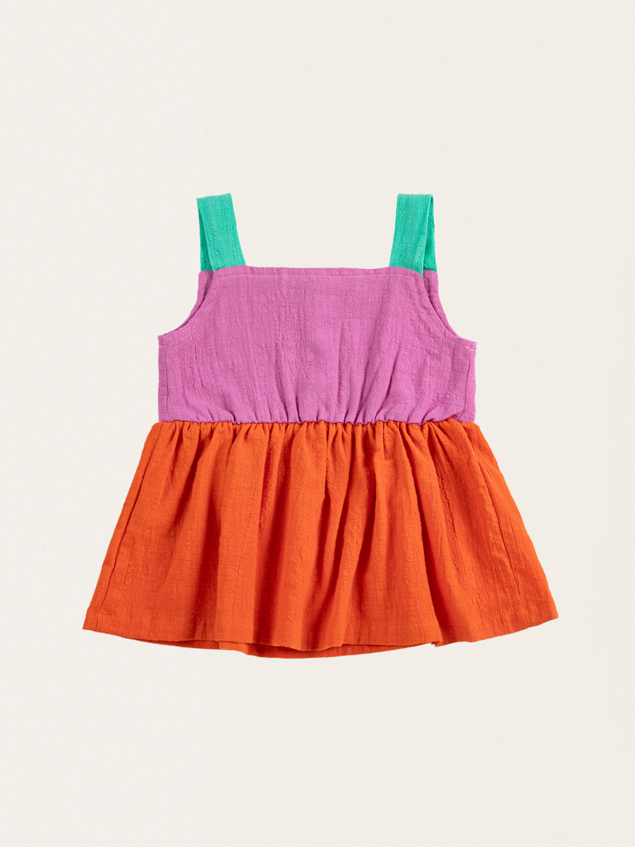 Bawełniana sukienka Baby Pixel Daisy Color Block