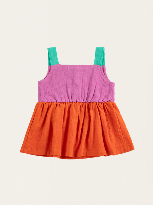 Bawełniana sukienka Baby Pixel Daisy Color Block