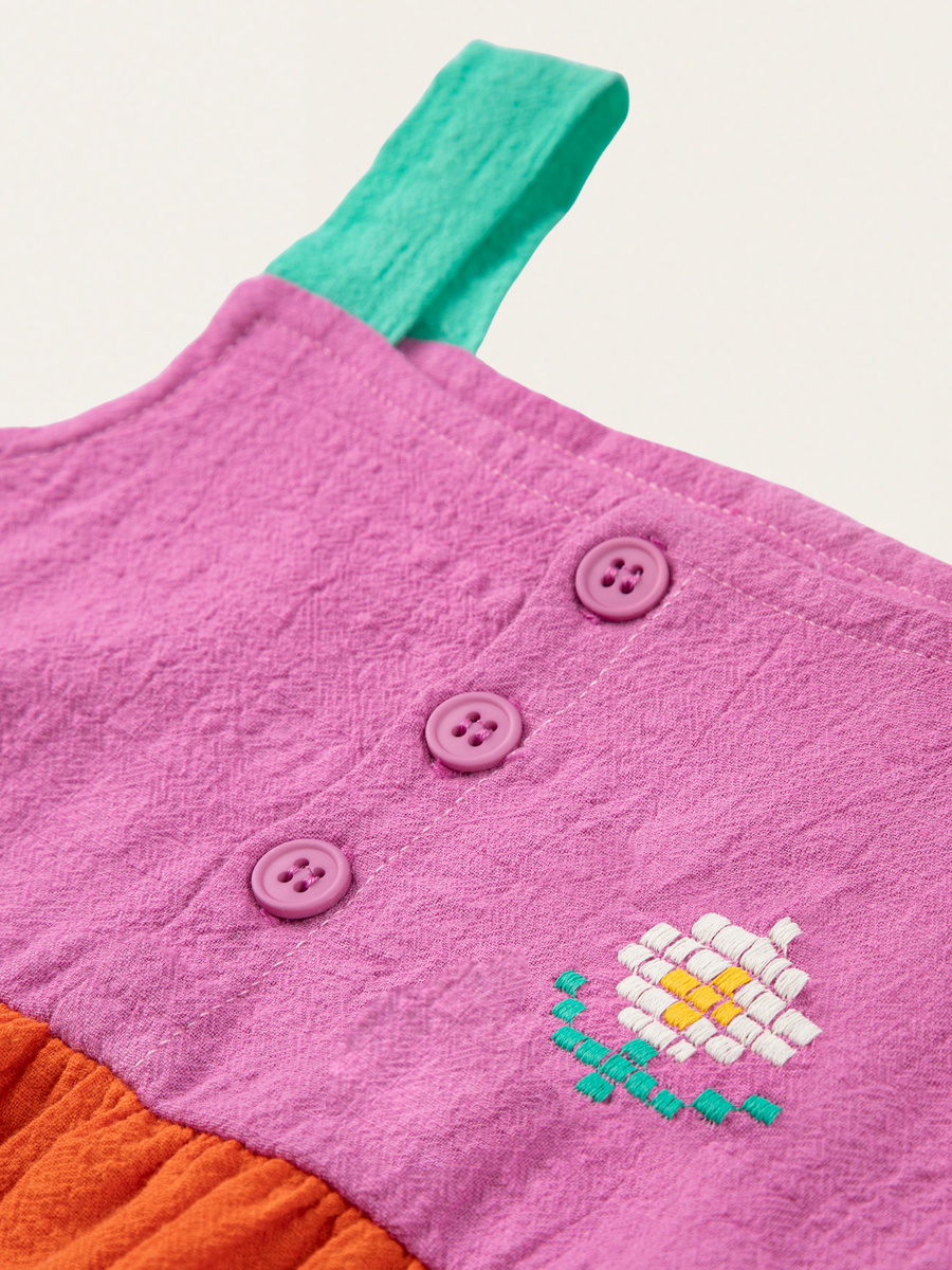 Bawełniana sukienka Baby Pixel Daisy Color Block