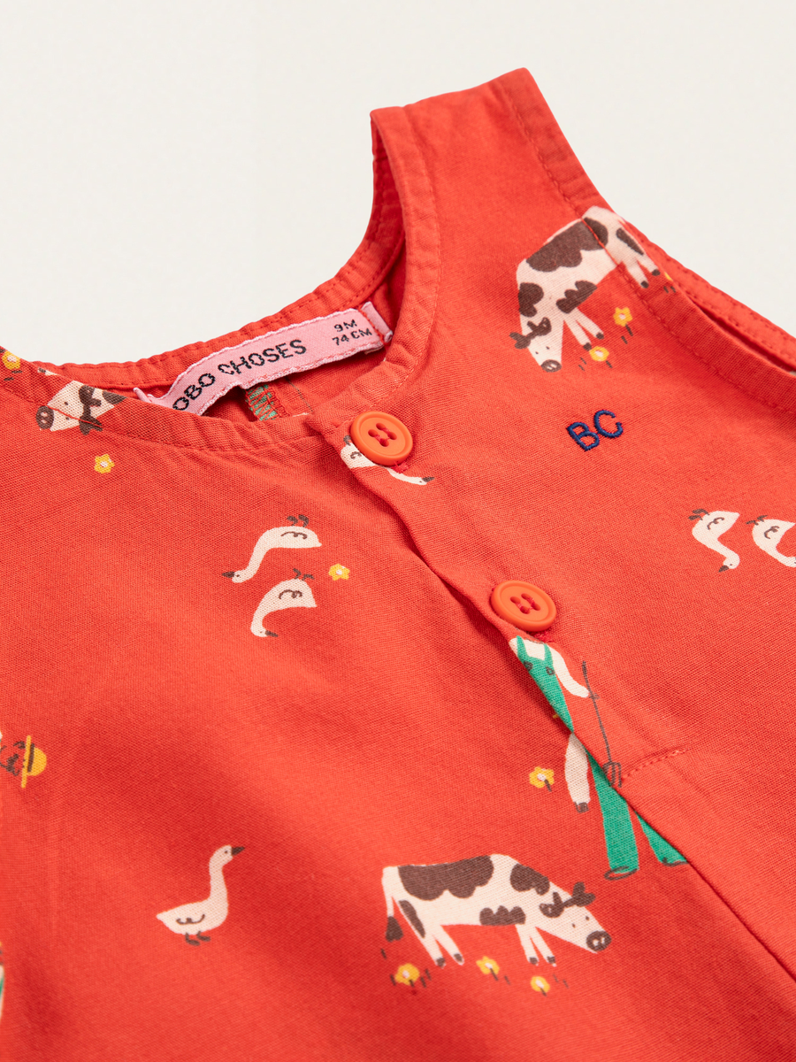 Bawełniany romper Baby Farm Adventure all over