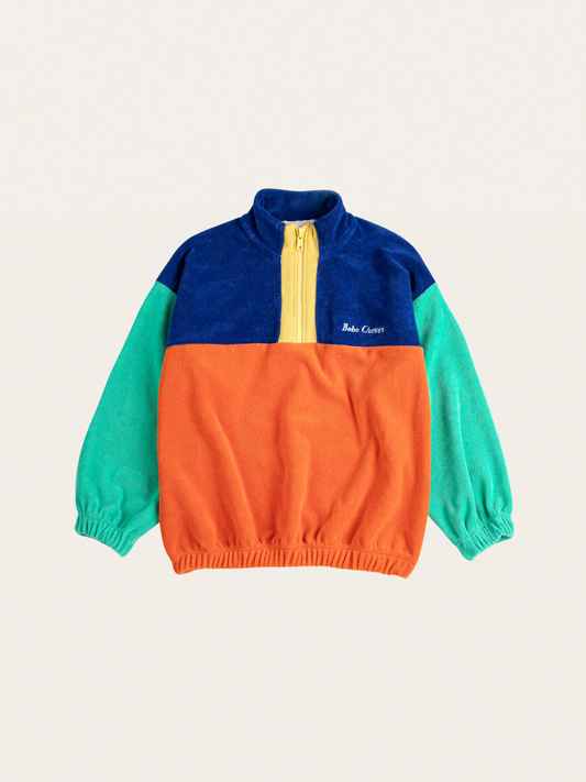 Bawełniana bluza z suwakiem Kids Bobo Choses Color Block