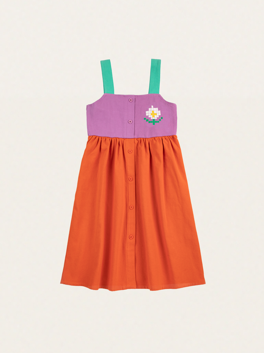Bawełniana sukienka tkana Kids Pixel Daisy