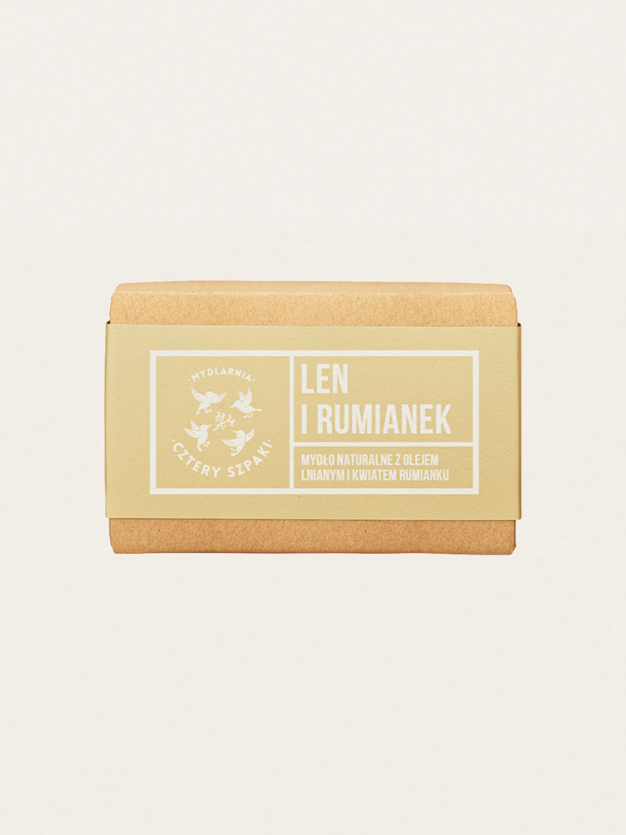 Naturalne mydło w kostce Len i Rumianek