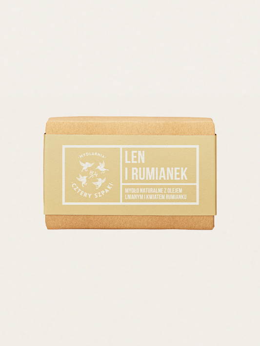 Naturalne mydło w kostce Len i Rumianek