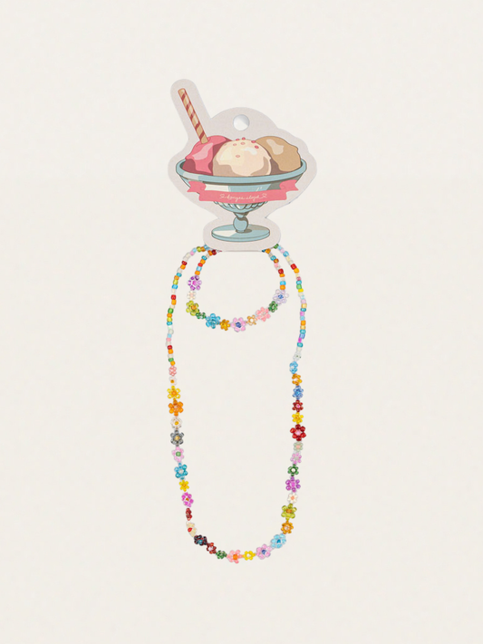 Zestaw biżuterii - naszynik + bransoletka Flower Field