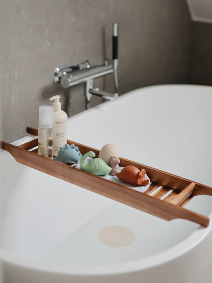 Zestaw silikonowych zabawek do kąpieli 4 szt. Dino